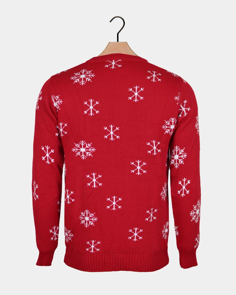 Camisola de Natal Rena e Pai Natal com Óculos de Sol Costas