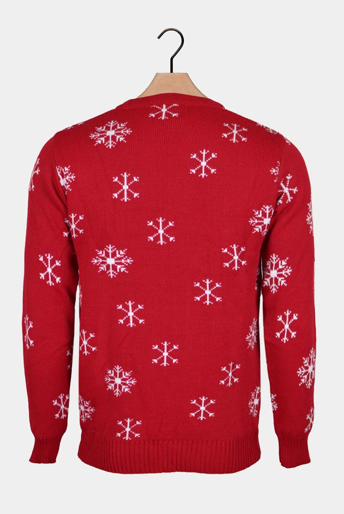Camisola de Natal Rena e Pai Natal com Óculos de Sol Costas