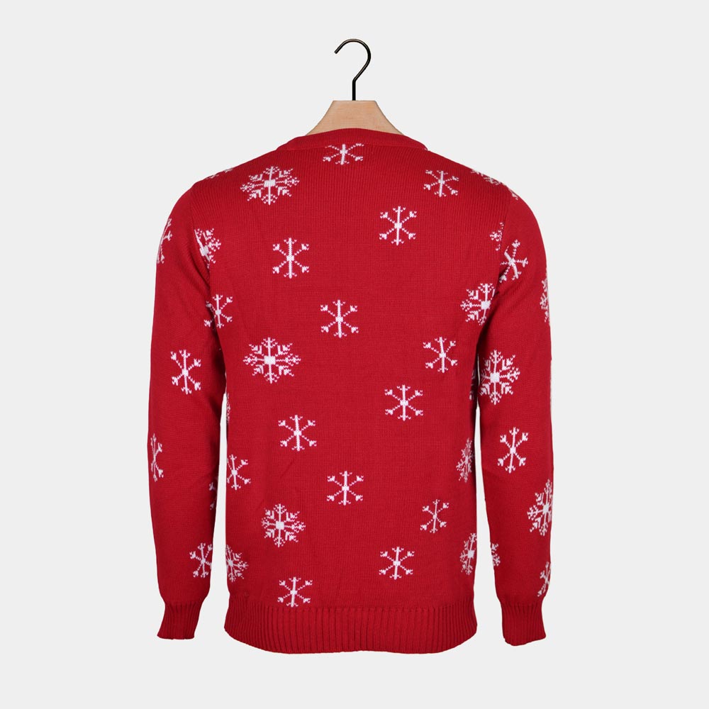 Camisola de Natal Rena e Pai Natal com Óculos de Sol Costas