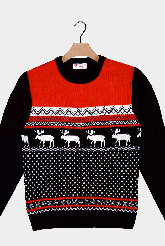 Camisola de Natal com Rena Vermelha e Preta 2021
