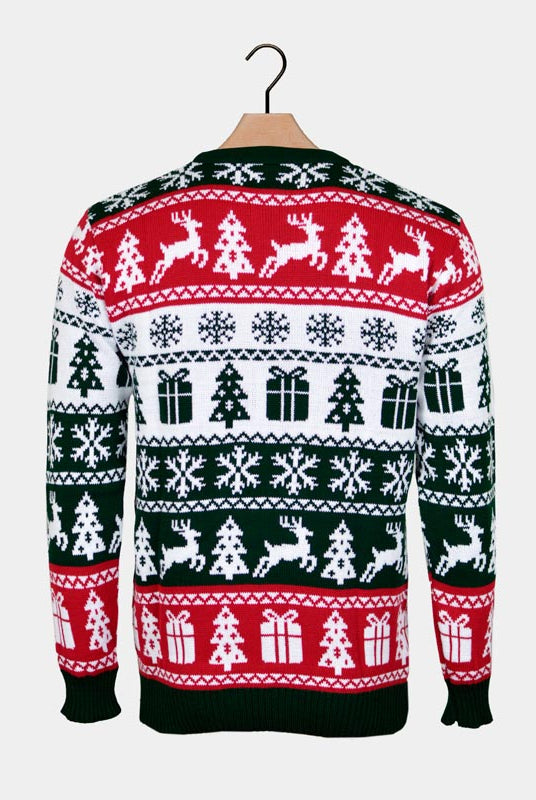 Camisola de Natal Verde, Vermelha e Branca Merry Christmas Costas
