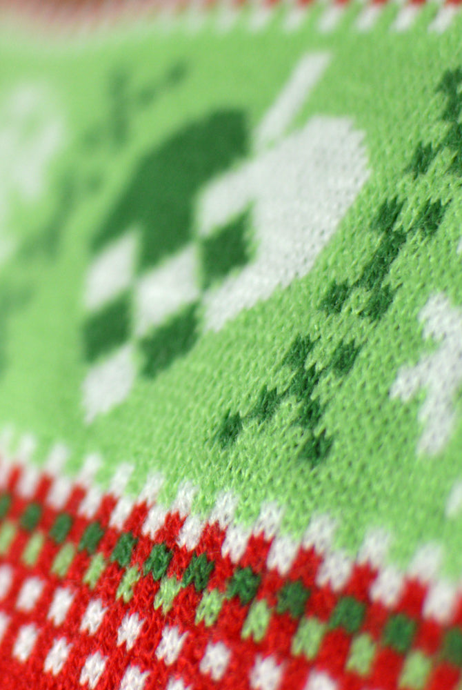 Camisola de Natal Vermelha com Luzes LED para Família Árvore de Natal Detalhe Neve