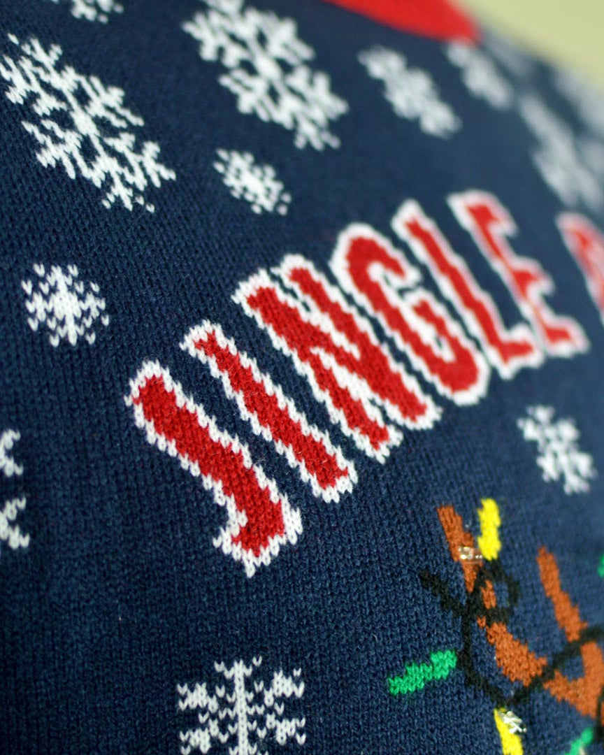 Camisola de Natal com Luzes LED Jingle Bells Detalhe Neve