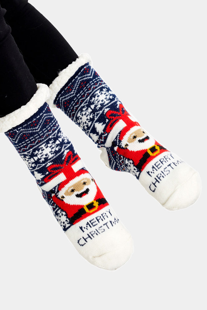Meias de Natal Domésticos Pai Natal com Presente homem e Mulher