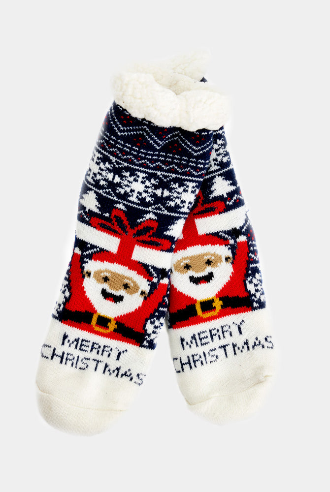 Meias de Natal Domésticos Pai Natal com Presente