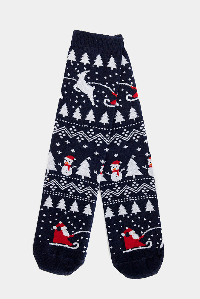 Meias de Natal Unisex com Árvores, Bonecos e Pai Natal