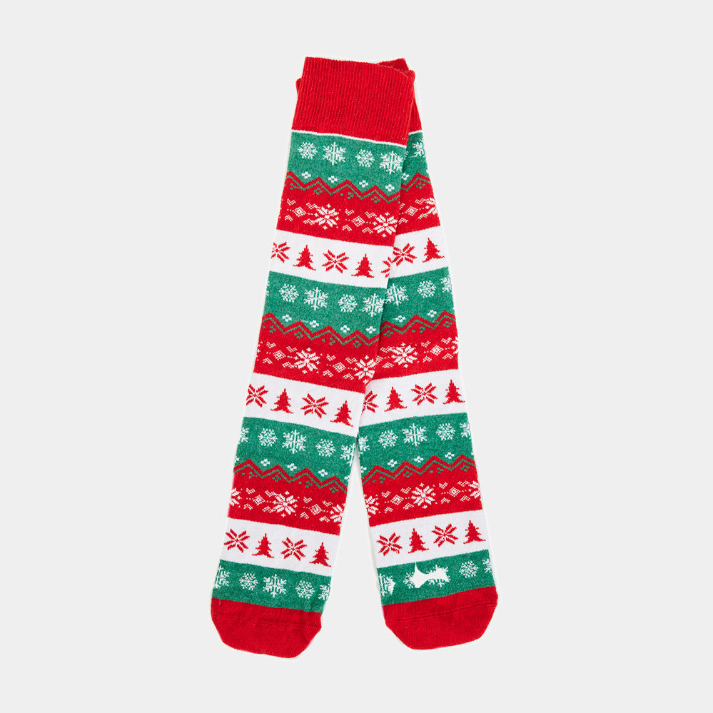Meias de Natal Unisex Verdes, Vermelhas e Brancas