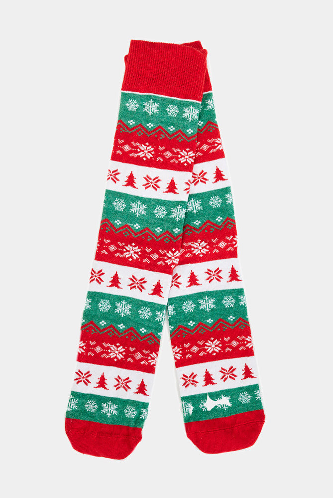 Meias de Natal Unisex Verdes, Vermelhas e Brancas