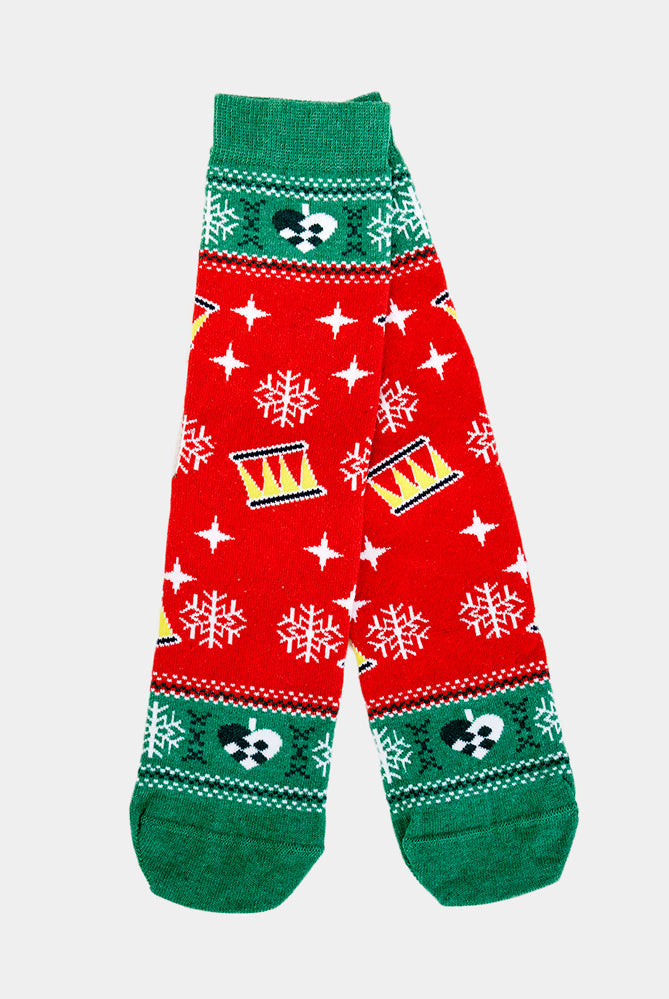 Meias de Natal Unisex Vermelhas e Verdes com Árvore de Natal
