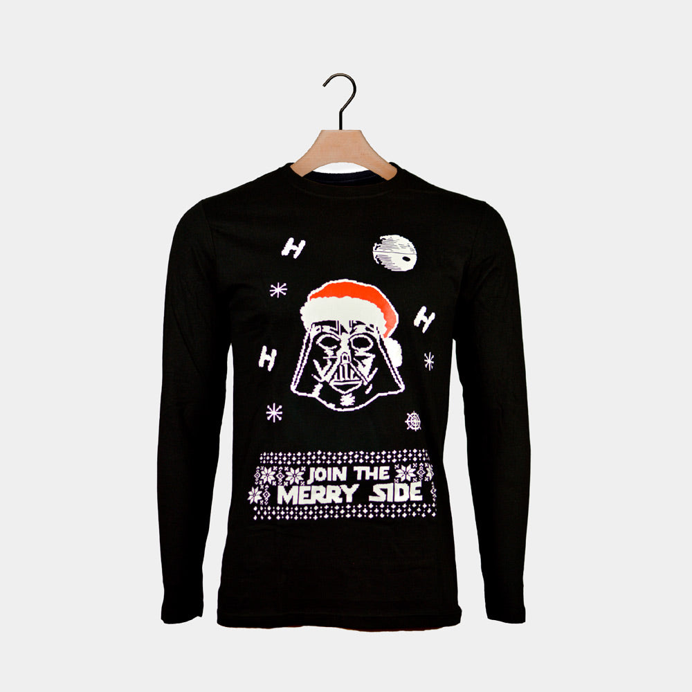 T-Shirt de Natal Preta Manga Comprida Star Wars Darth Vader