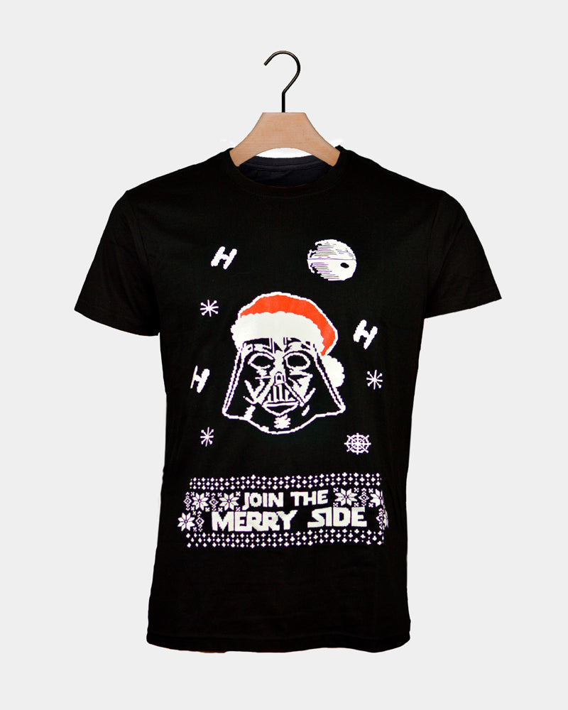 T-Shirt de Natal Preta Star Wars Darth Vader
