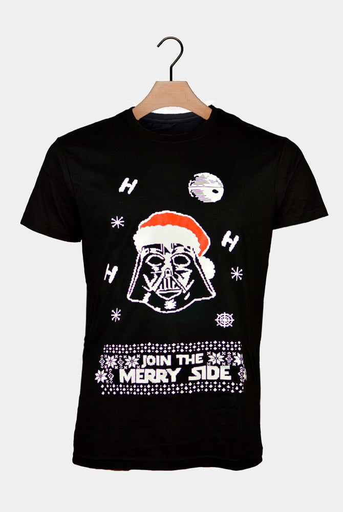 T-Shirt de Natal Preta Star Wars Darth Vader