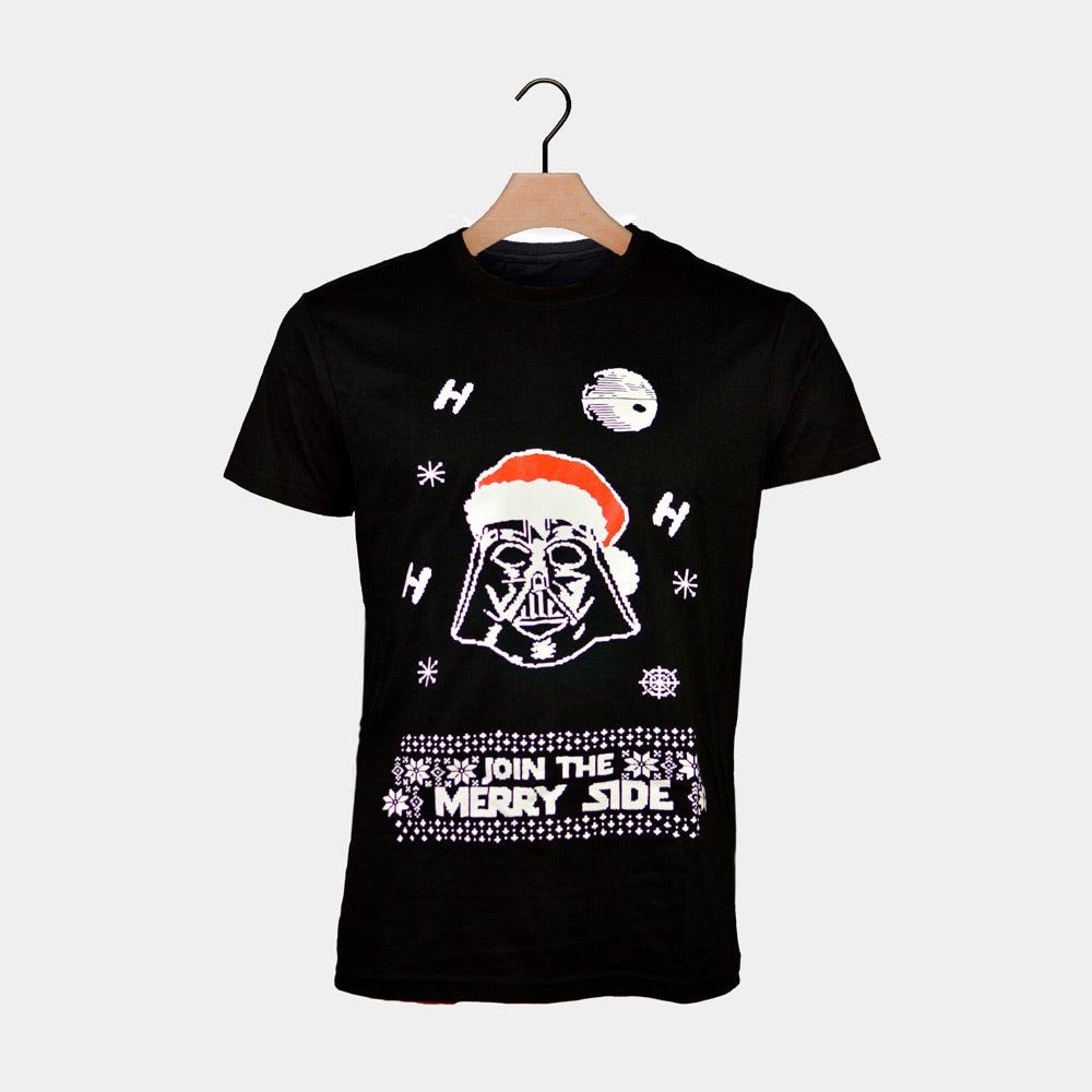 T-Shirt de Natal Preta Star Wars Darth Vader