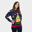 Camisola de Natal com Luzes LED Christmas Food mulher