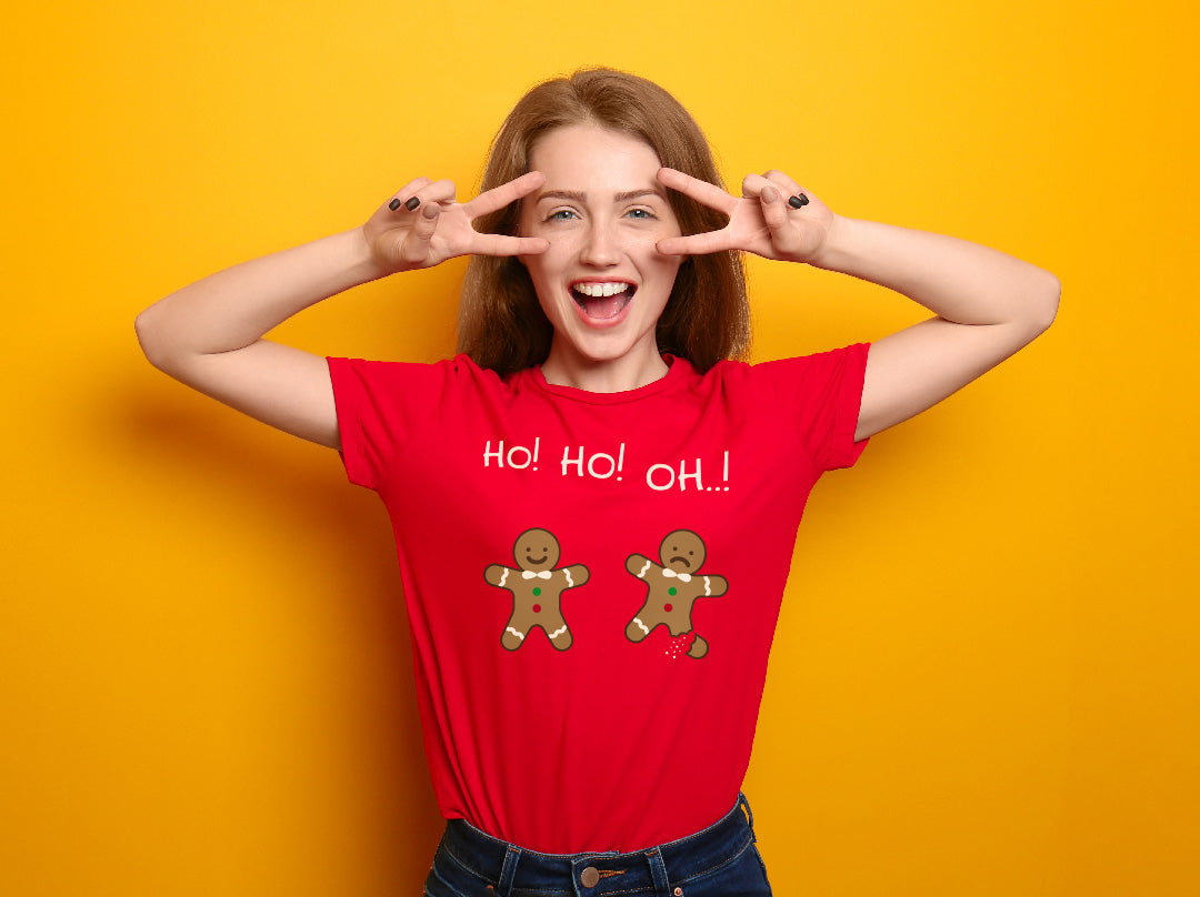 Camisola de Natal T-Shirt Vermelha Mulher Homen e Crianças