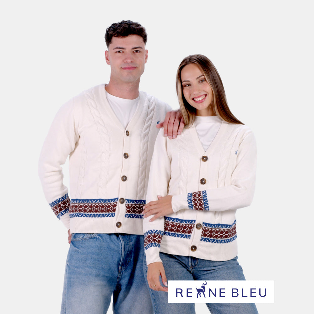 Camisola para Casal Cardigã em Algodão Orgânico Renne
