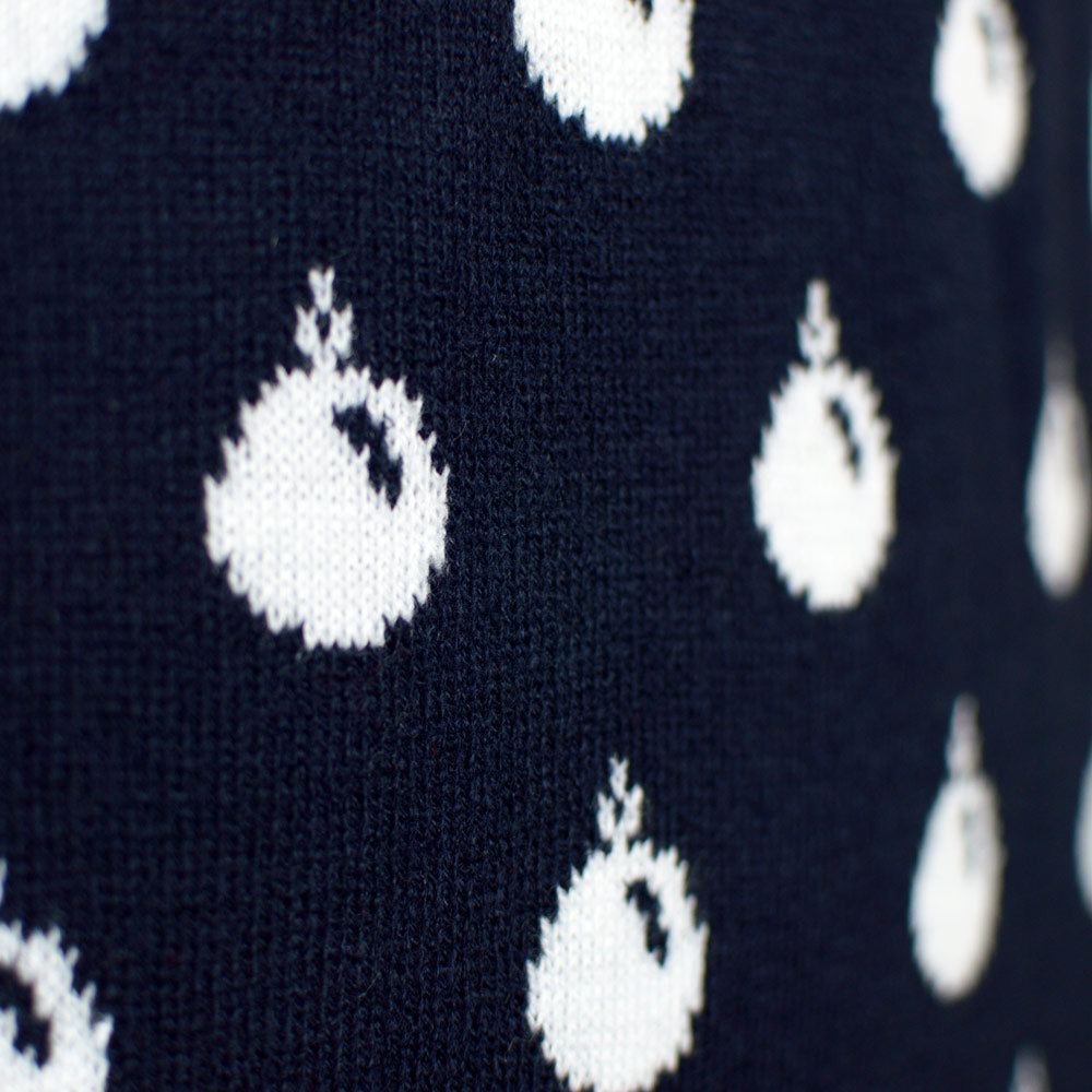 Camisola de Natal Azul Família Renas e Neve
