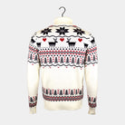 Camisola de Natal Casal Algodão Orgânico Gola Alta Elegante Bege 
