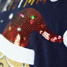 Camisola de Natal para Casal Azul Luzes LED Ginger Cookie