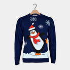 Camisola de Natal para Casal Azul Marinho com Pinguim