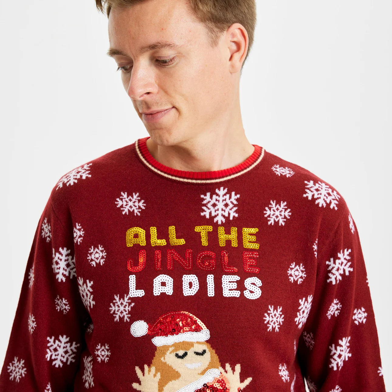Camisola de Natal Homem Casal Jingles Ladies Lantejoulas
