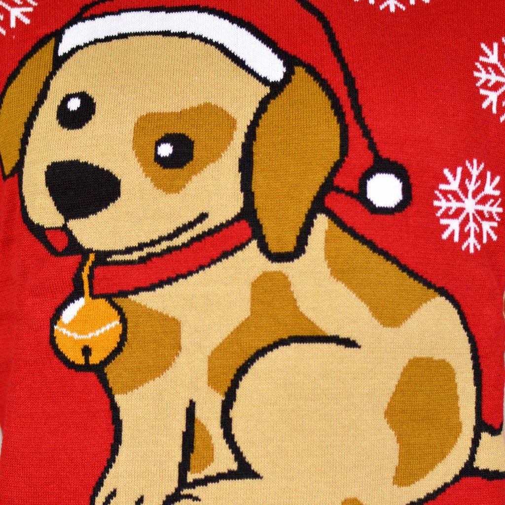 Camisola de Natal para Casal Vermelha Cachorrinho