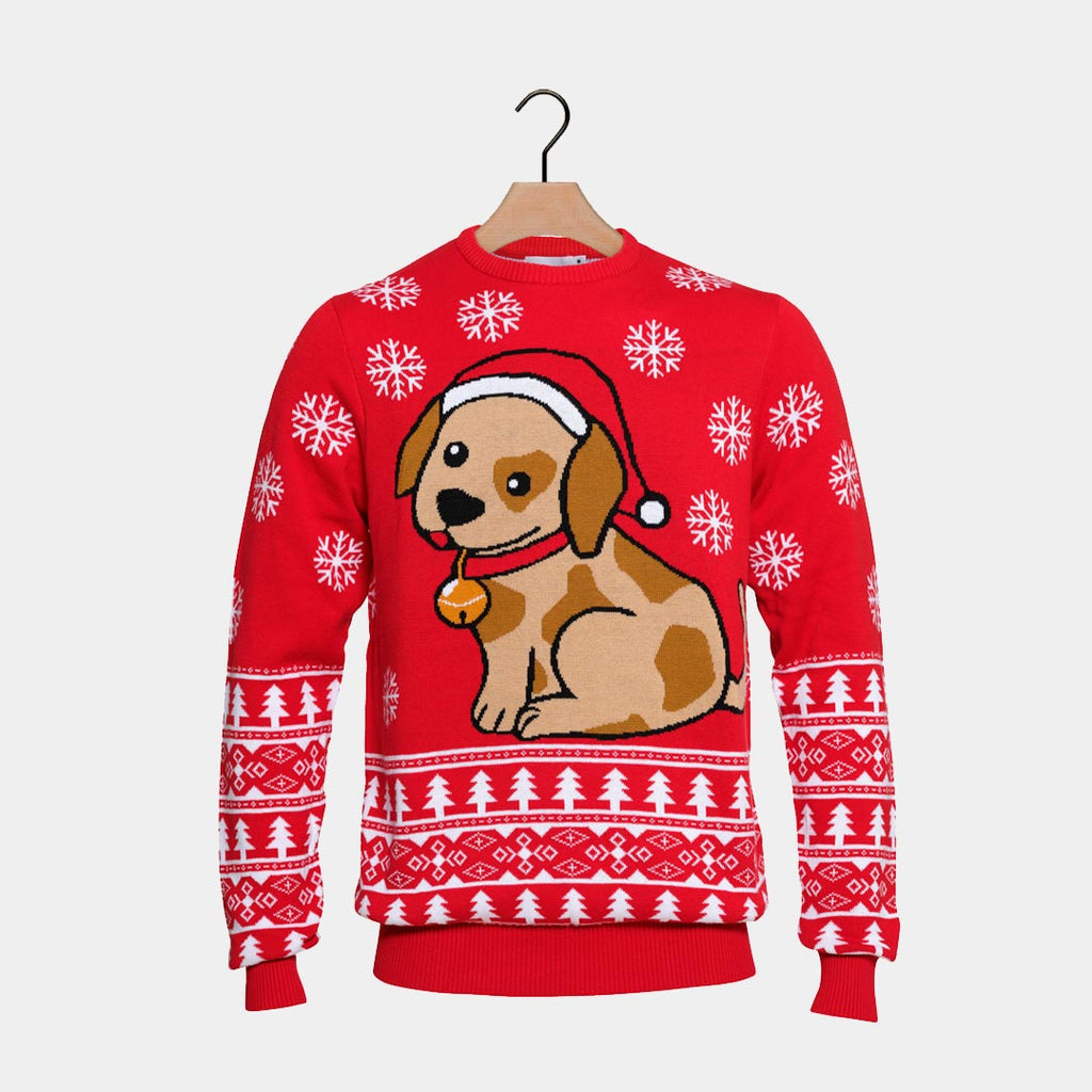 Cachorrinho Camisola de Natal para Casal Vermelha