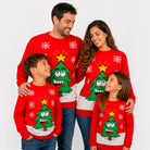 Camisola de Natal Família com Árvore de Natal Sorridente
