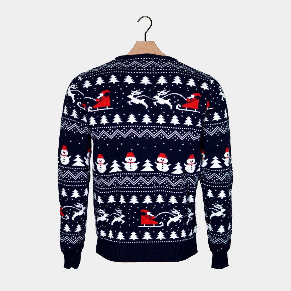 Camisola de Natal Família Bonecos e Pai Natal Árvores
