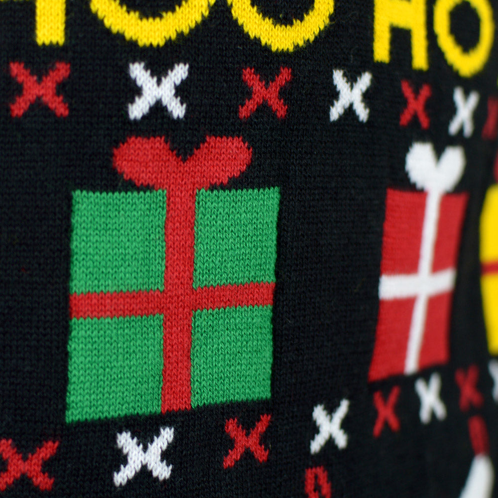 Camisola de Natal Familia Algodão Orgânico Pai Natal Presente Boneco 
