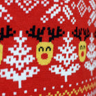 Camisola de Natal Família Neve Vermelha Bonecos Algodão Orgânico Árvores 
