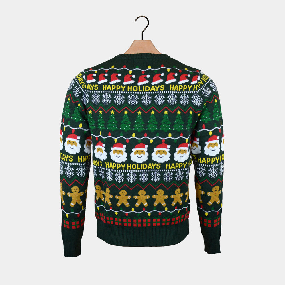 Camisola de Natal  Verde Happy Holidays para Casal
