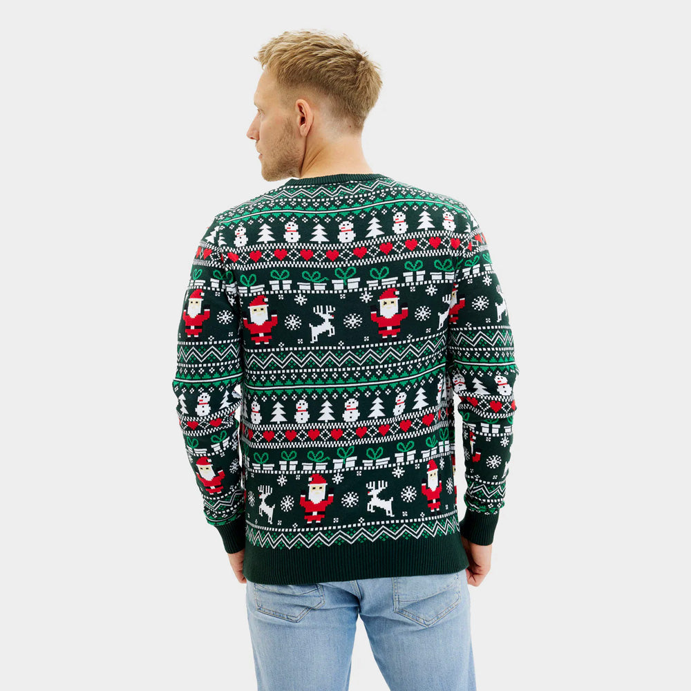 Camisola de Natal Homem Verde em Algodão Orgânico Jolly Christmas
