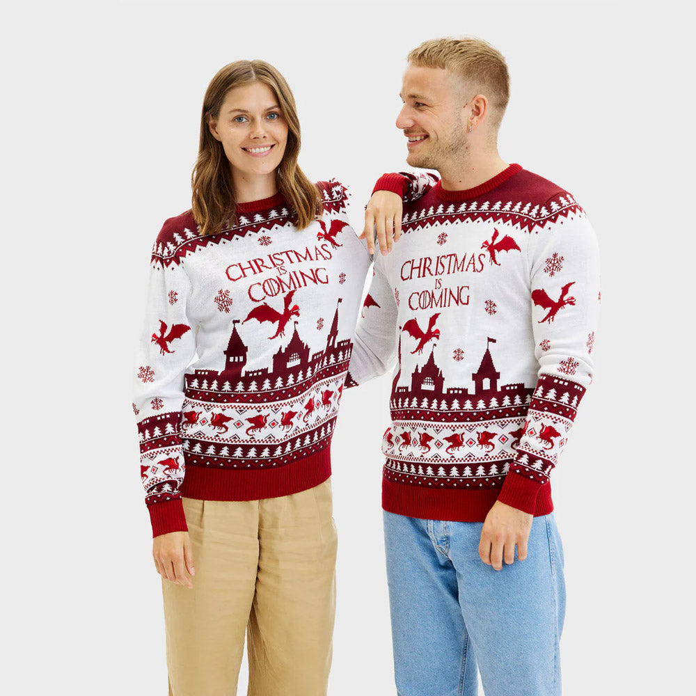 Camisola de Natal Mulher Homem Christmas is Coming

