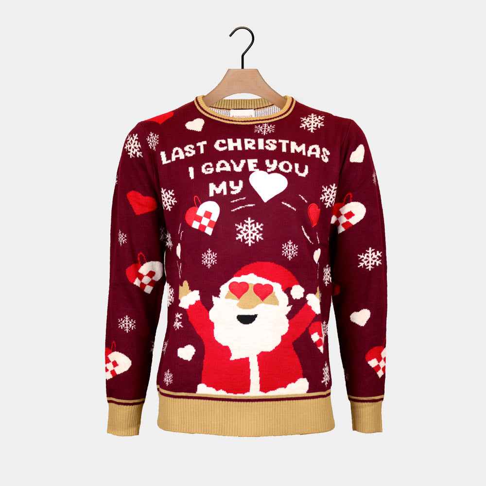 Camisola de Natal Homem Last Christmas you my Heart I gave 
