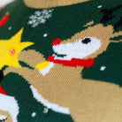 Camisola de Natal para Homem com Luzes LED Pai Natal Preso Verde 
