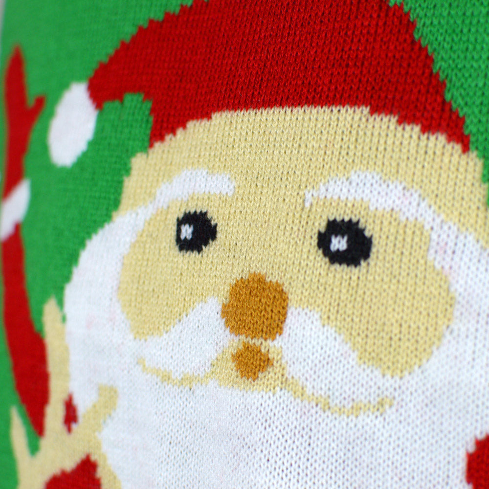 Camisola de Natal  Homem Pai Natal e Rena Cumprimentando