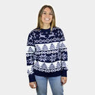 Camisola de Natal Mulher Homem Azul Pólo Norte
