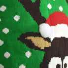 Camisola de Natal Homem Verde Rena com Gorro 3D