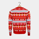 Camisola de Natal Homem Neve Vermelha Árvores Algodão Orgânico Bonecos 

