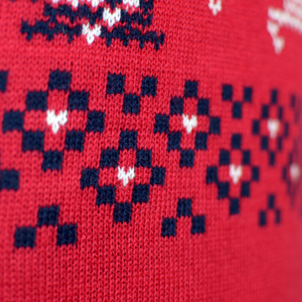 detalhe Camisola de Natal para Homem Vermelha Canadá