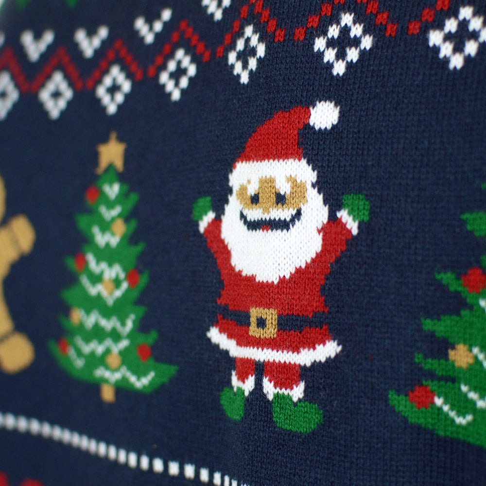 Camisola de Natal Cárdigan Homem Azul y Vermelha
