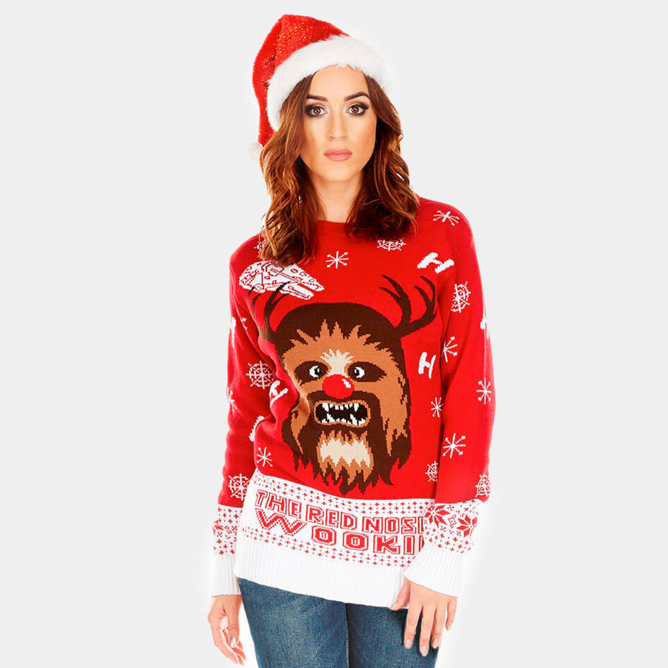 Camisola de Natal Mulher  Star Wars para Homem Wookiee
