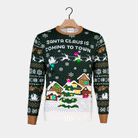 Camisola de Natal Luzes LED para Homem Santa is Coming to Town
