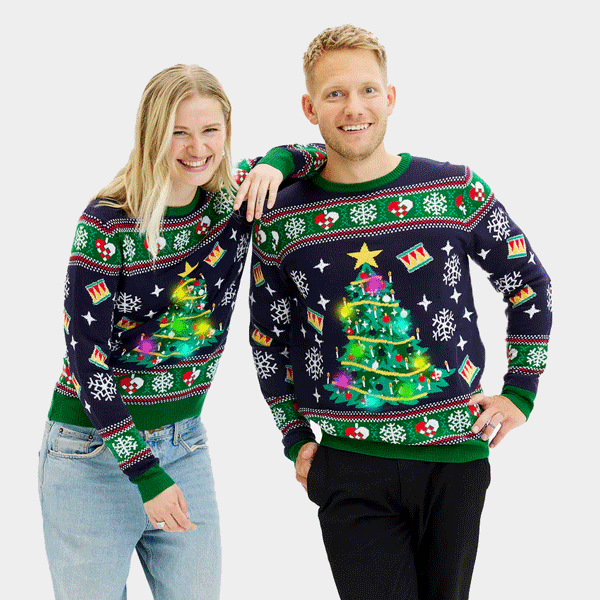 Camisola de Natal Luzes LED para Casal