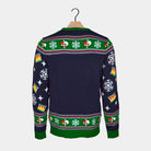 Camisola de Natal Luzes LED Familia Árvore de Natal azul 
