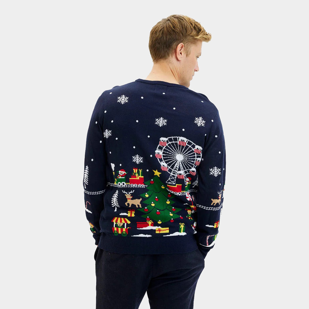 Homem Camisola de Natal Luzes LED Feira de Natal