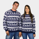 Camisola de Natal para Menina e Menino Casal  Pinheiros, Renas e Neve
