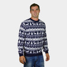 Camisola de Natal Homem Menina e Menino com Pinheiros, Renas e Neve