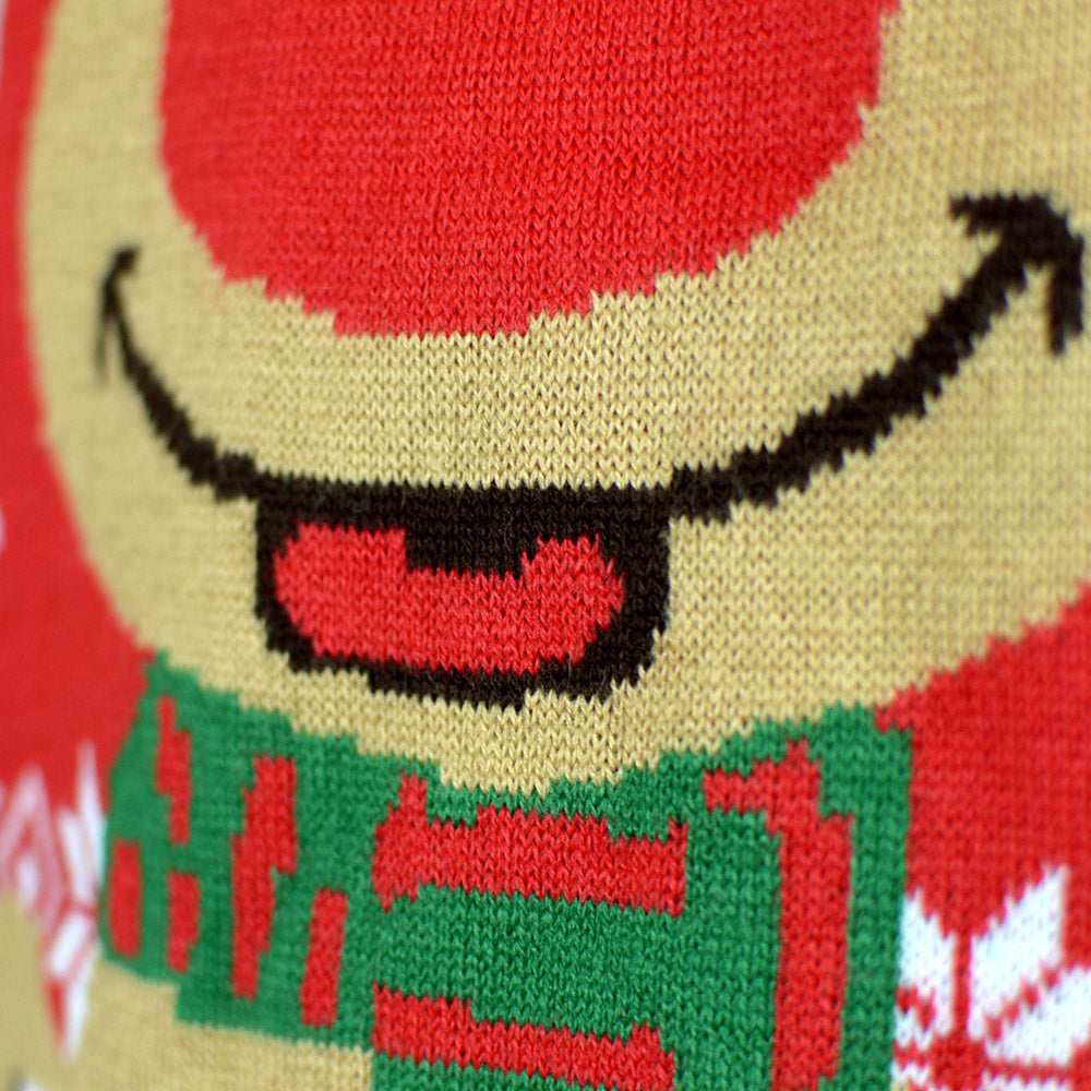 Camisola de Natal para Menina e Menino Rena Cachecol
